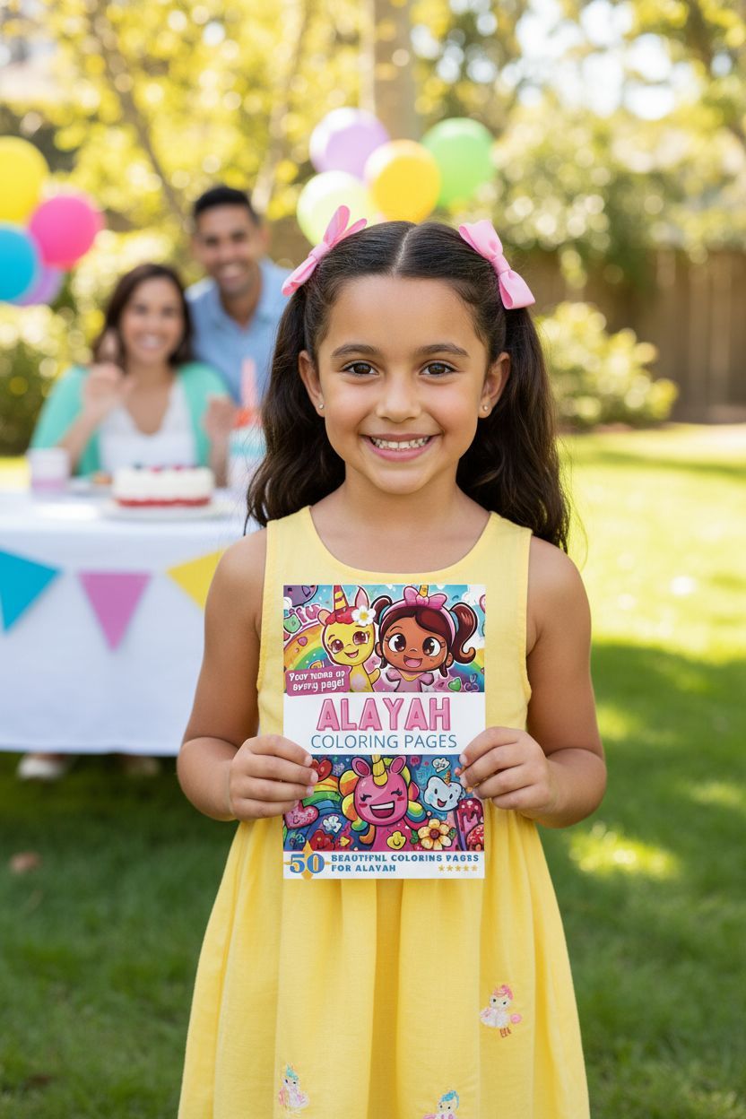 Alayah coloring book in use