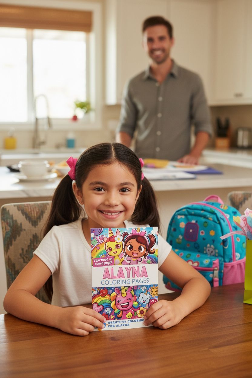Alayna coloring book in use