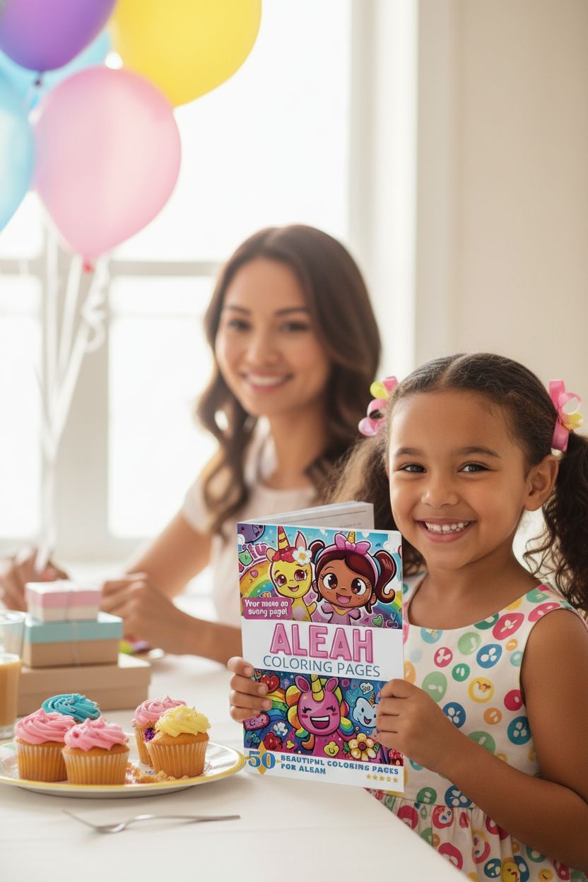 Aleah coloring book in use