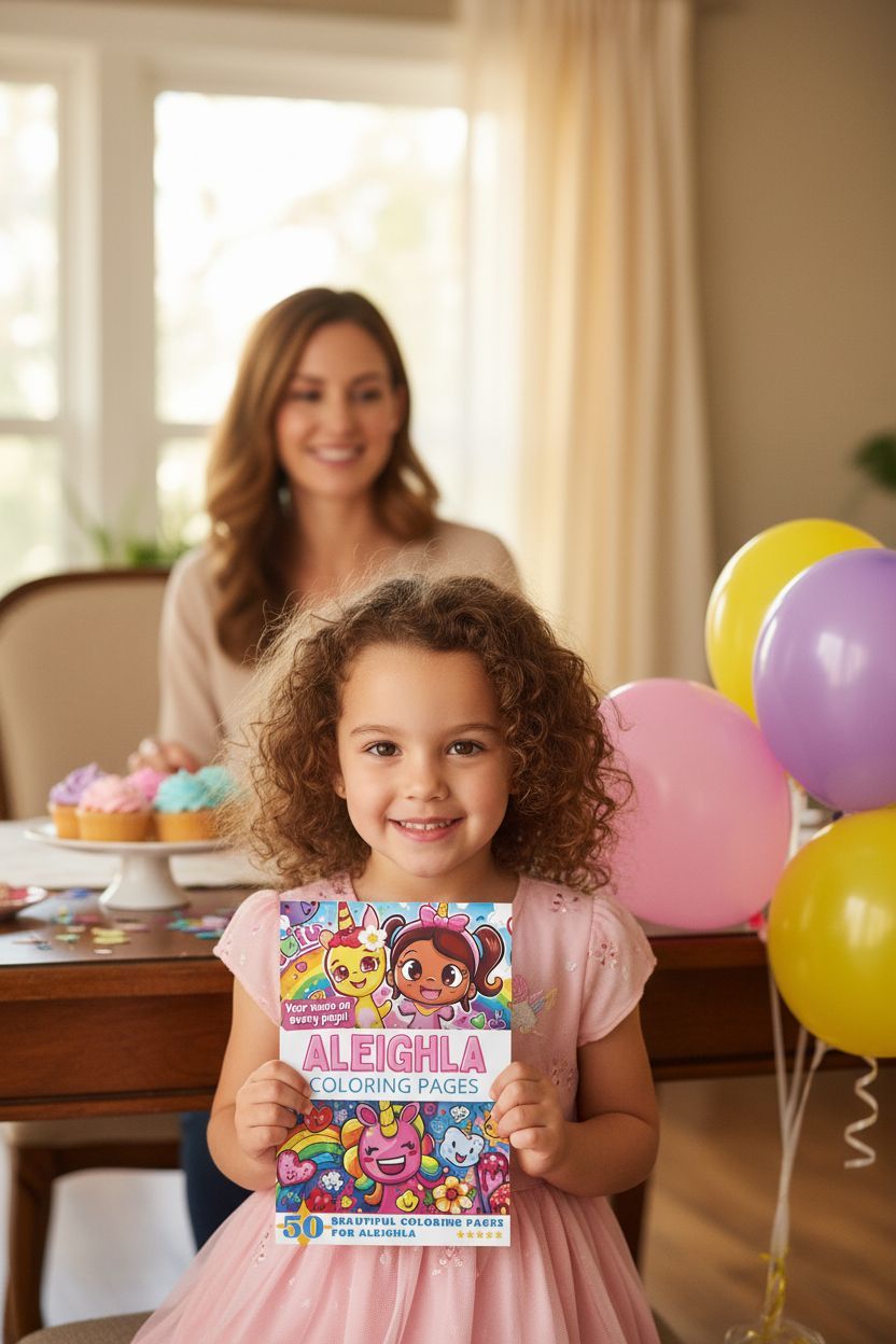Aleighla coloring book in use