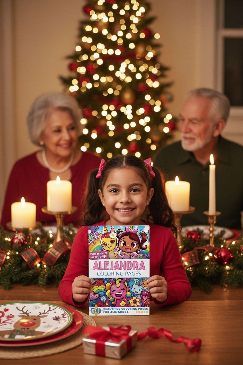 Alejandra Christmas coloring pages gift