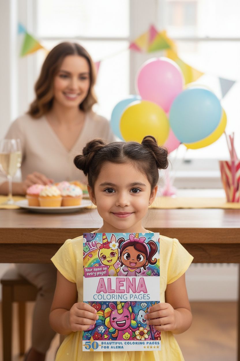 Alena coloring book in use