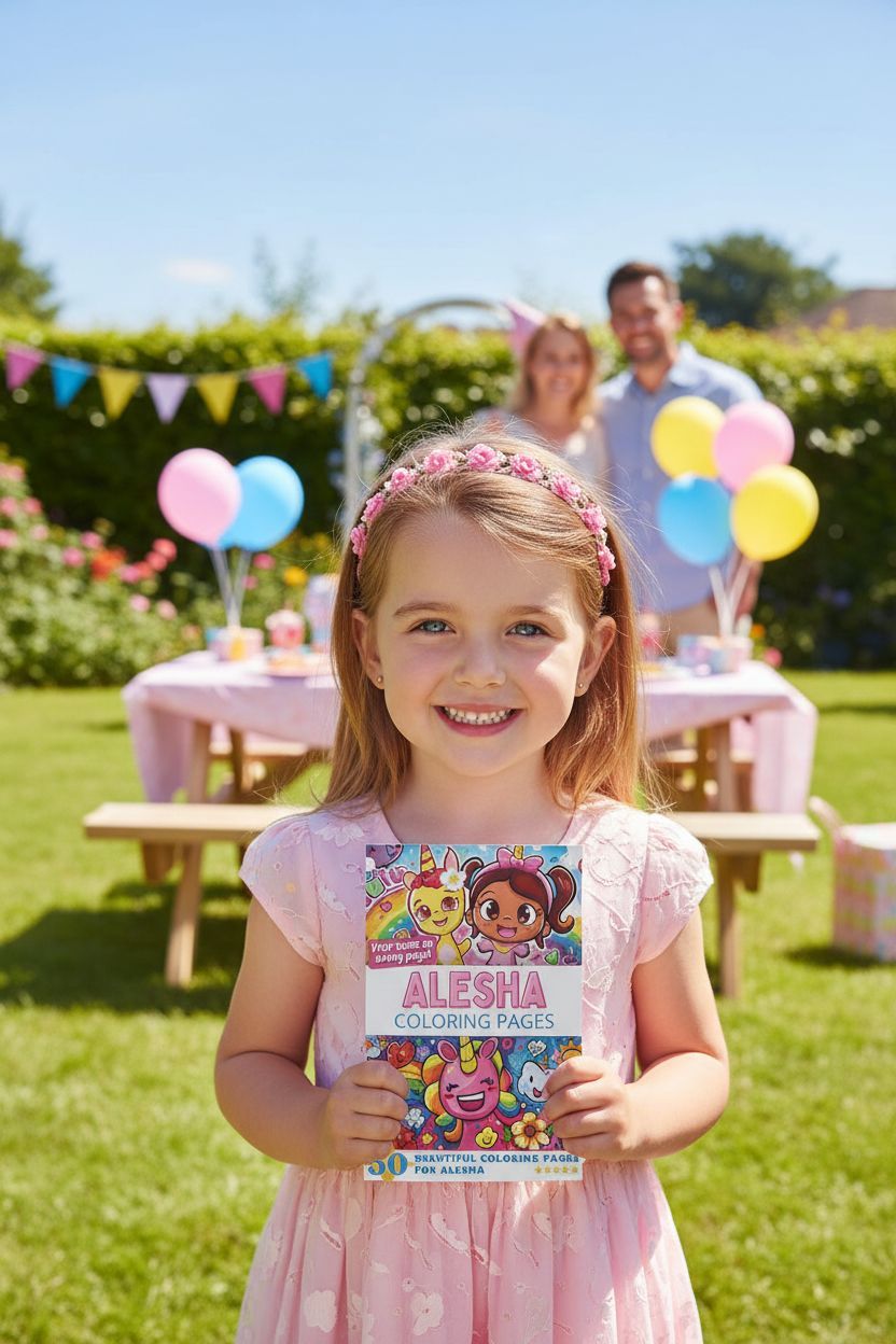 Alesha coloring book in use