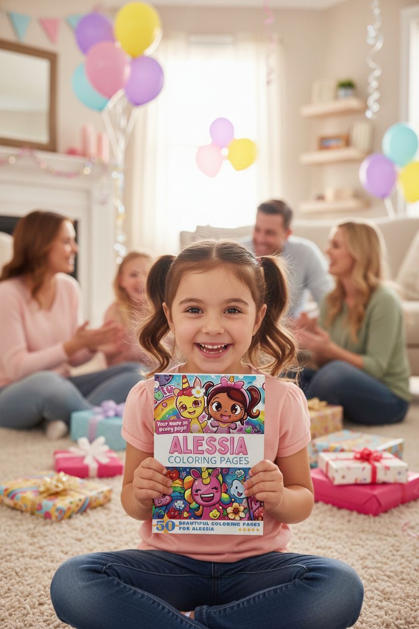 Alessia coloring book in use