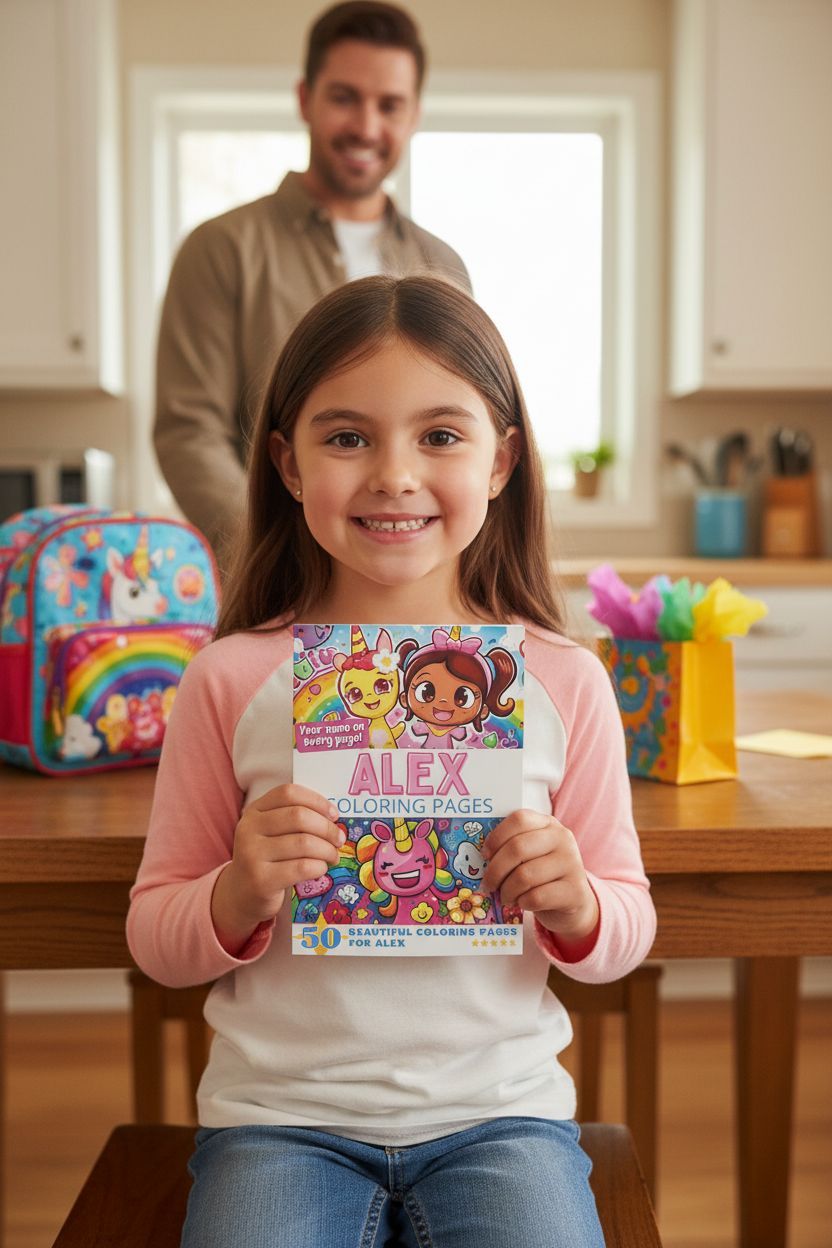 Alex coloring book in use
