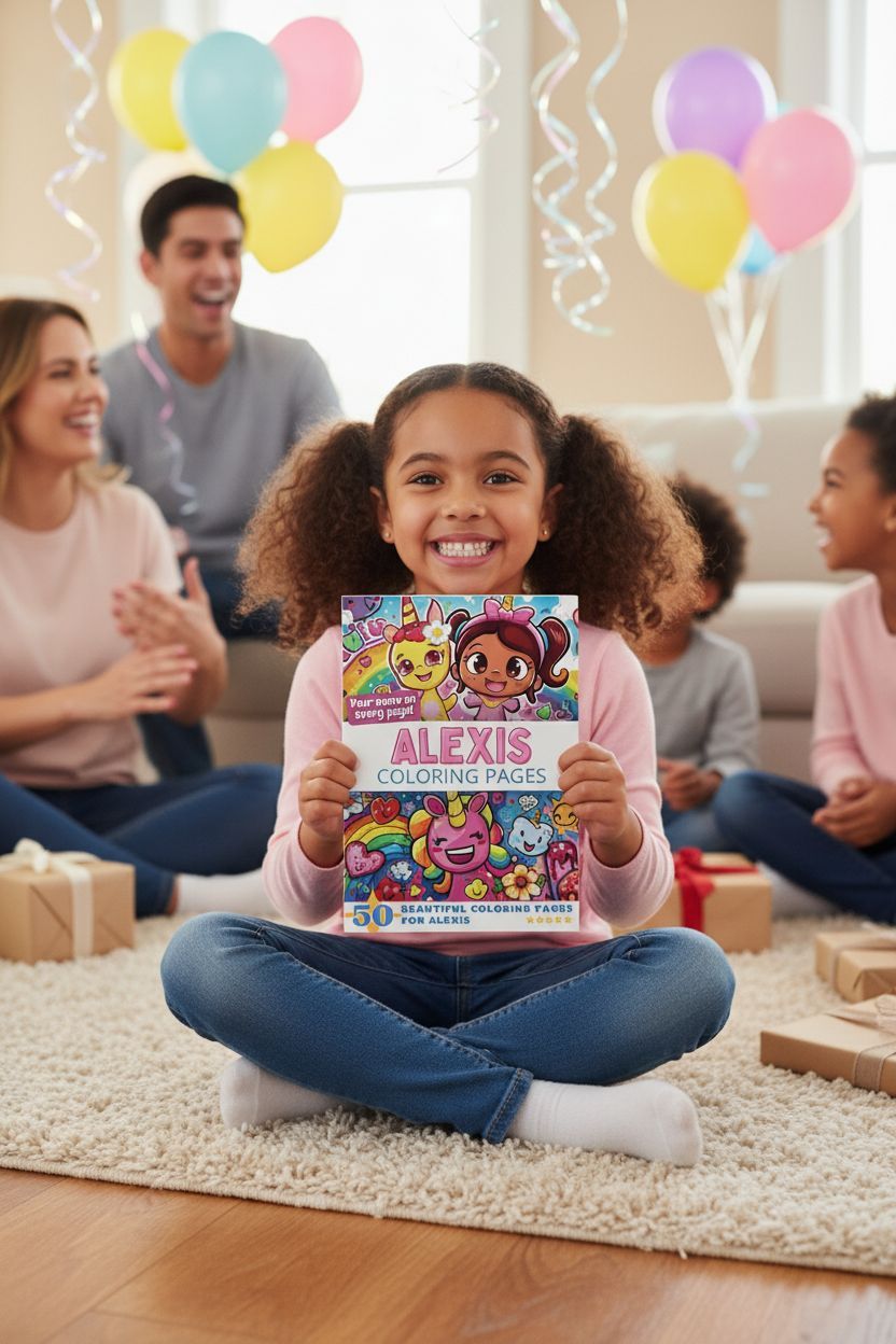 Alexis coloring book in use