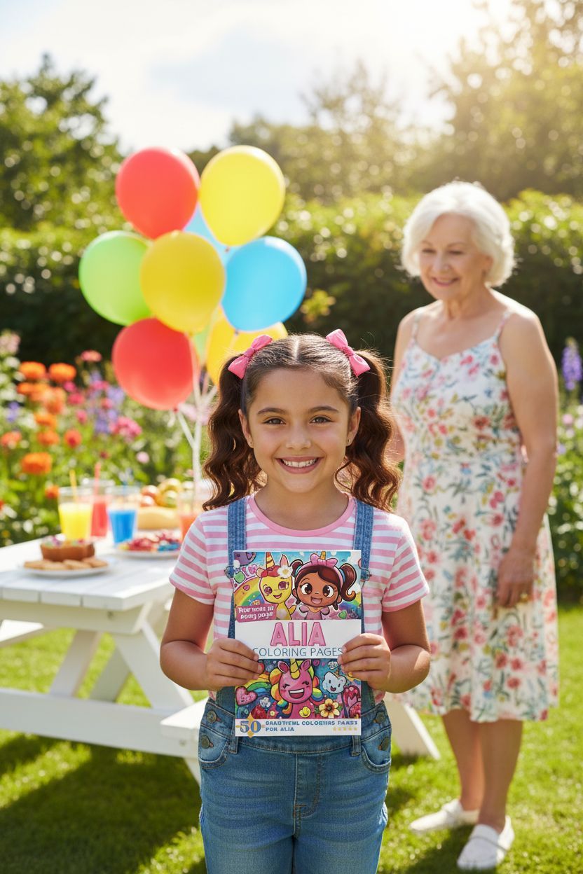 Alia coloring book in use