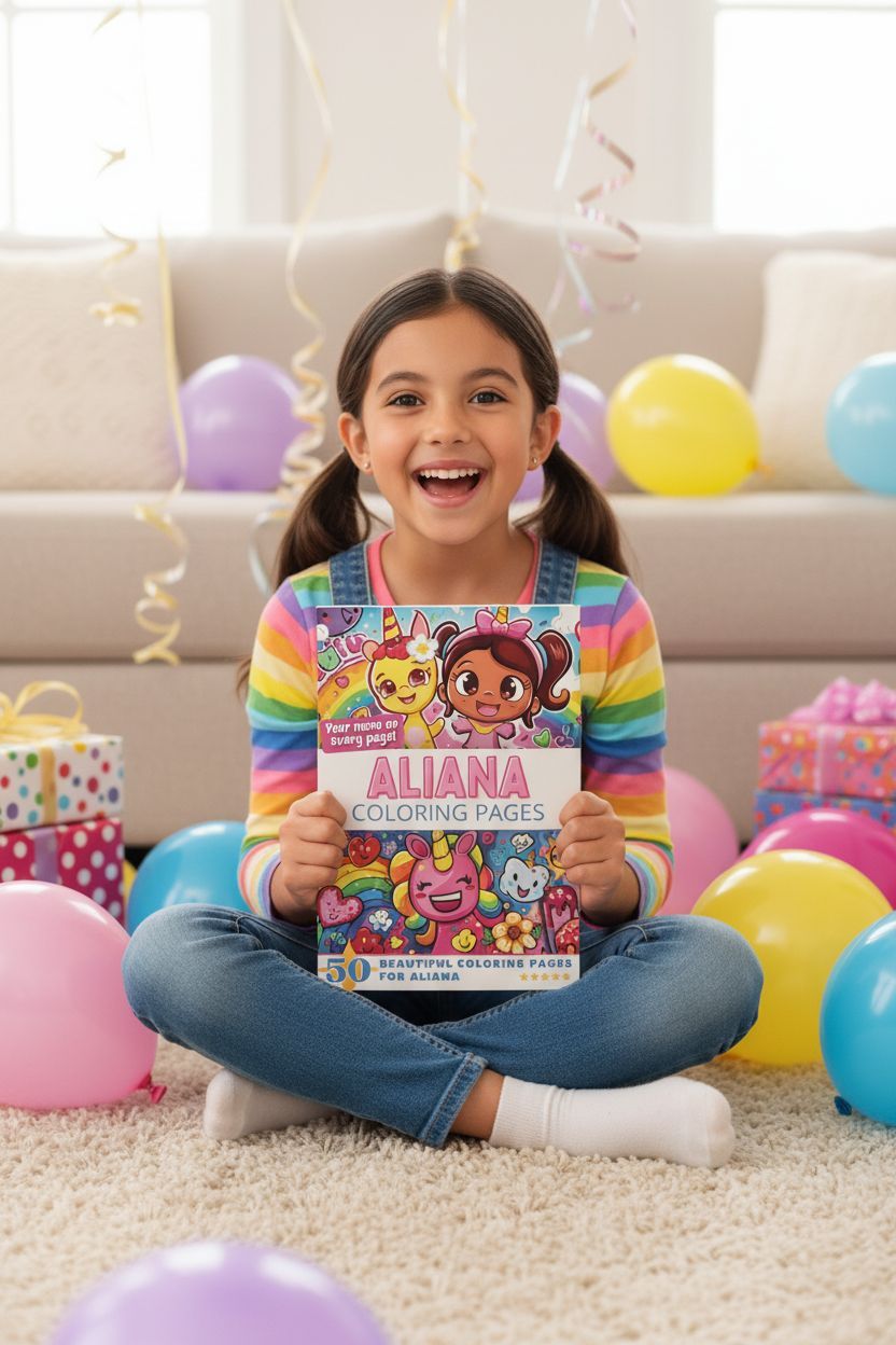 Aliana coloring book in use