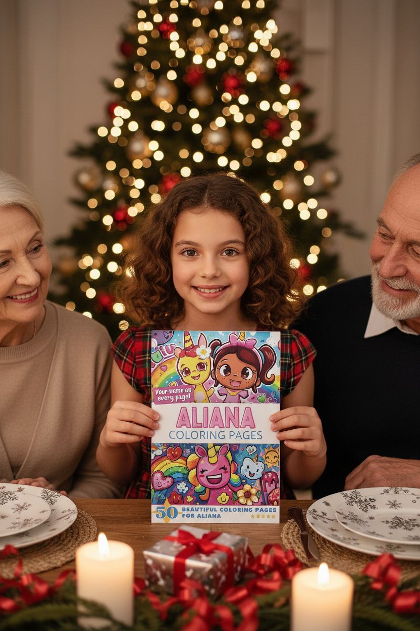 Aliana Christmas coloring pages gift