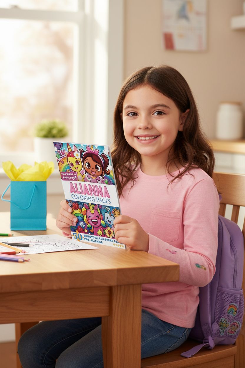 Alianna coloring book in use