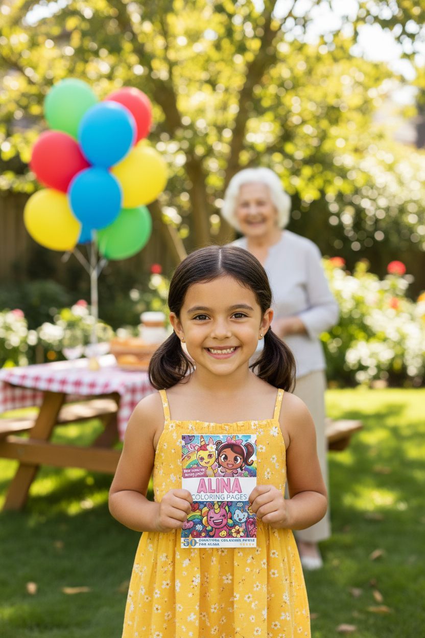 Alina coloring book in use
