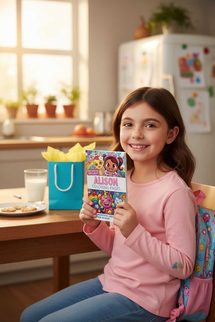 Alison coloring book in use