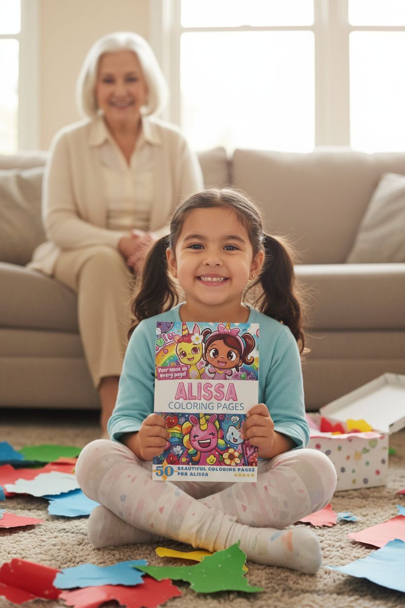 Alissa coloring book in use