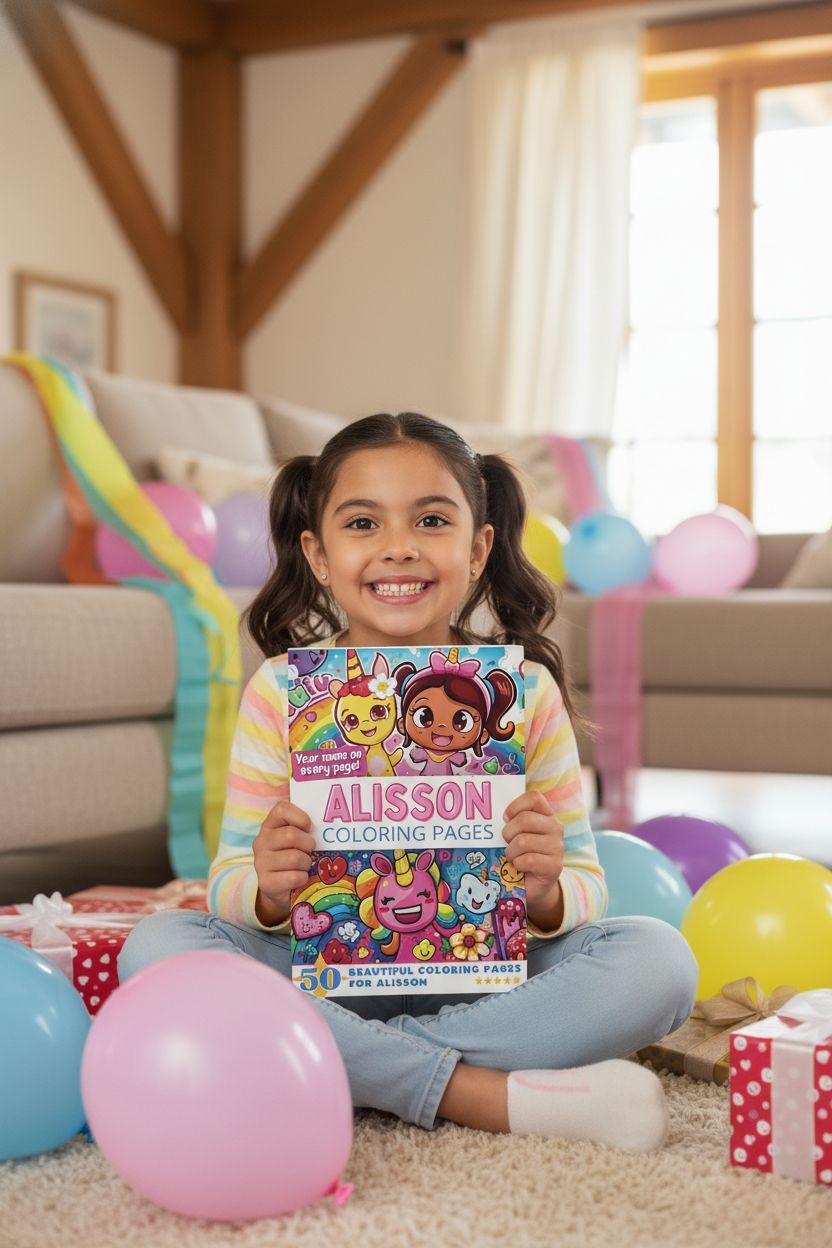 Alisson coloring book in use