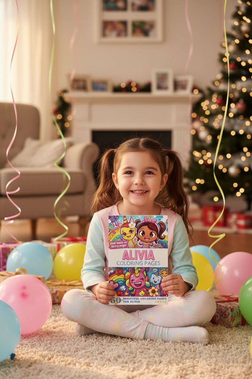 Alivia coloring book in use