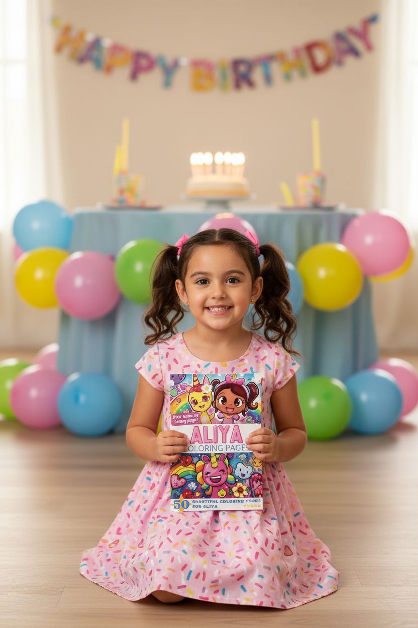 Aliya coloring book in use