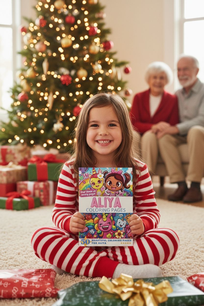 Aliya Christmas coloring pages gift