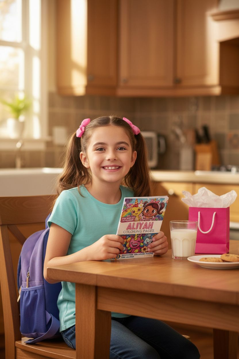 Aliyah coloring book in use