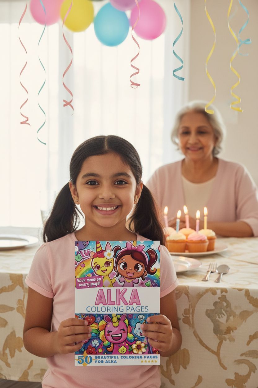 Alka coloring book in use
