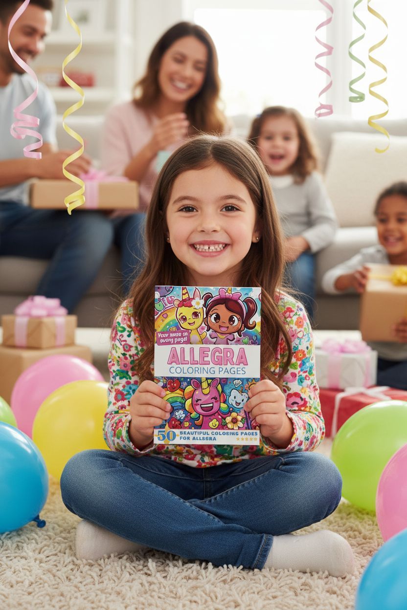 Allegra coloring book in use
