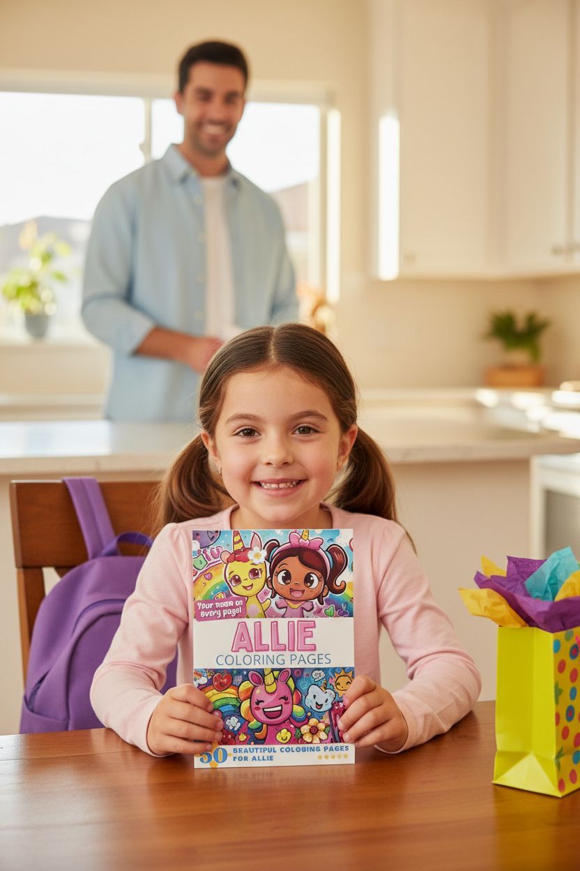 Allie coloring book in use