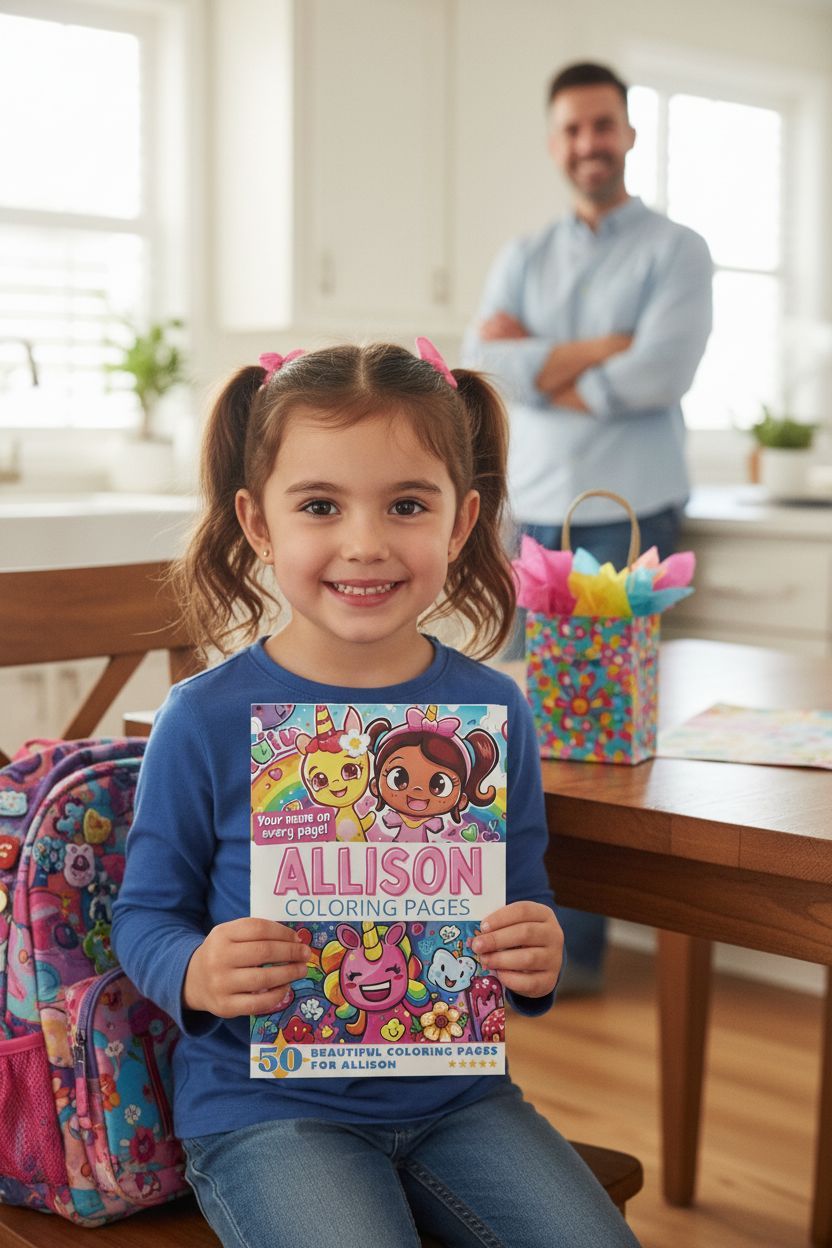 Allison coloring book in use