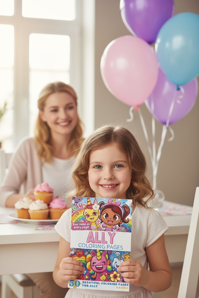 Ally coloring book in use