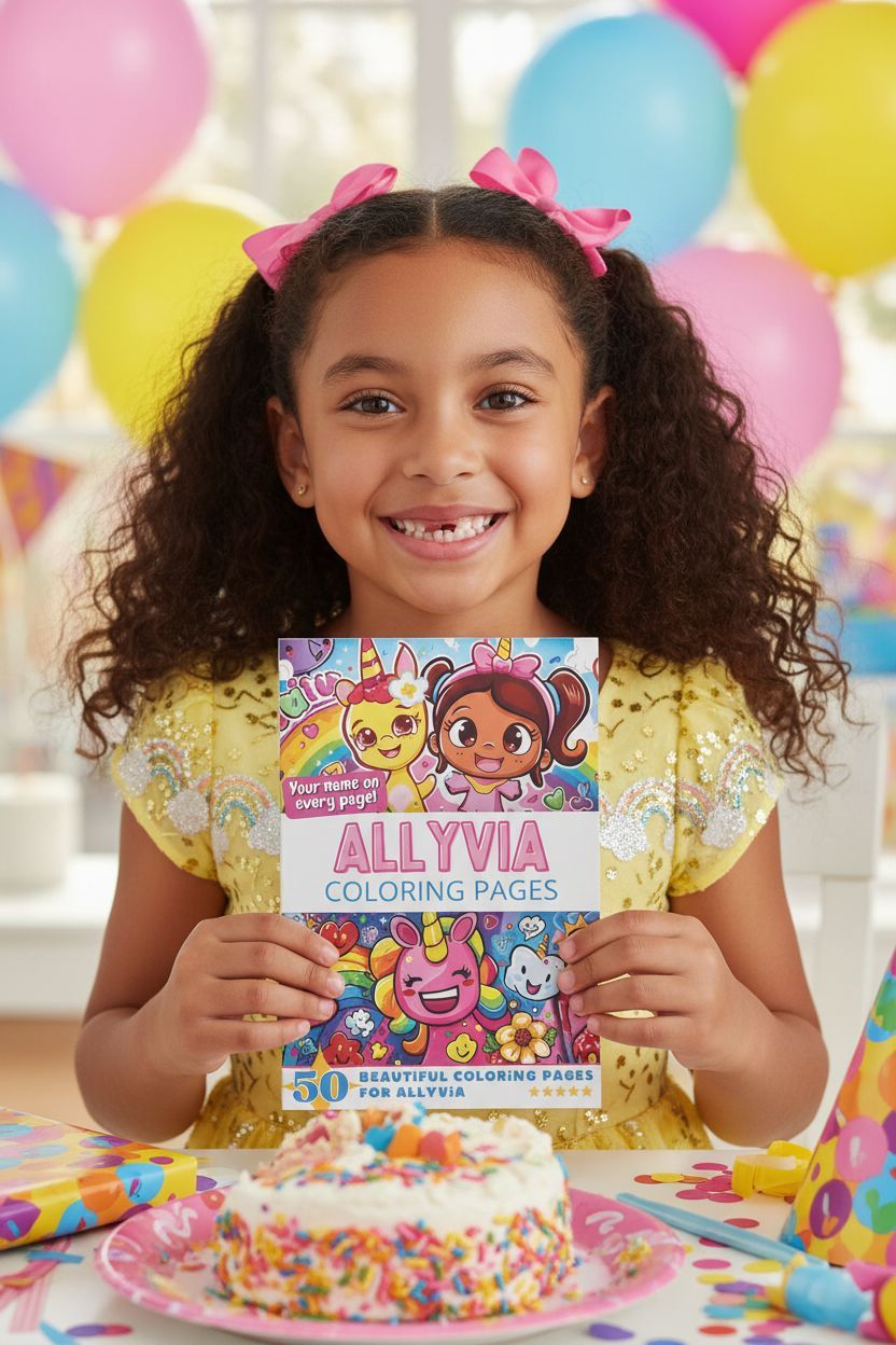 Allyvia coloring book in use