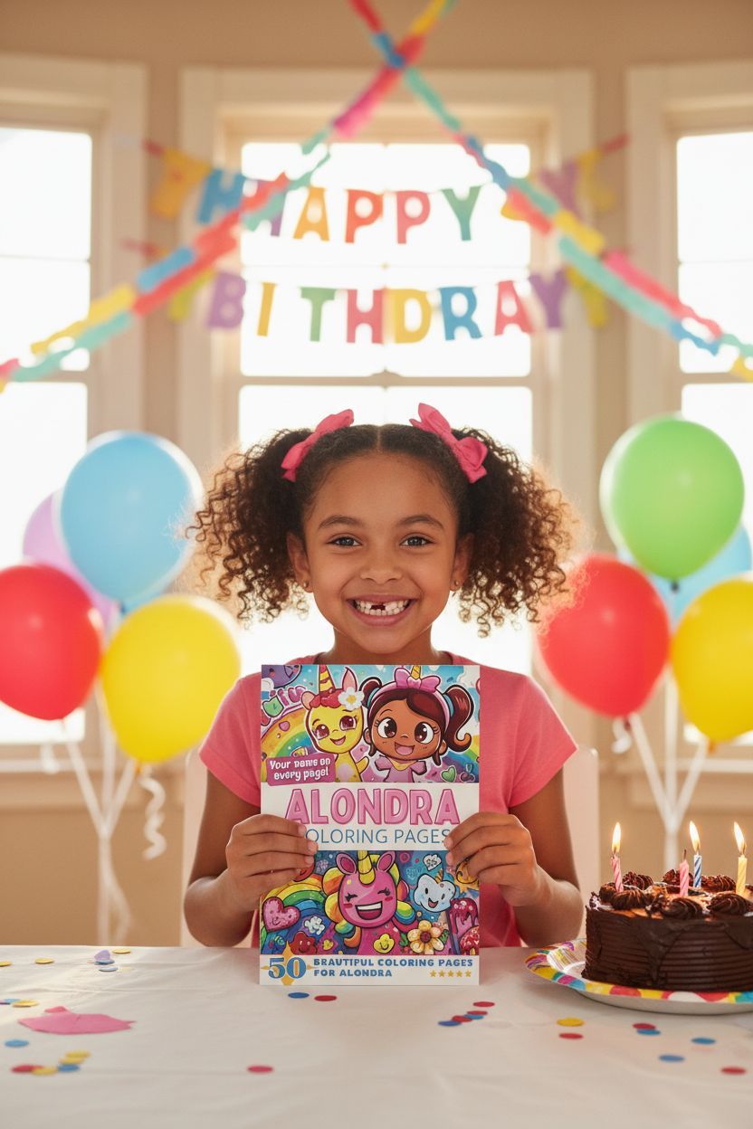 Alondra coloring book in use