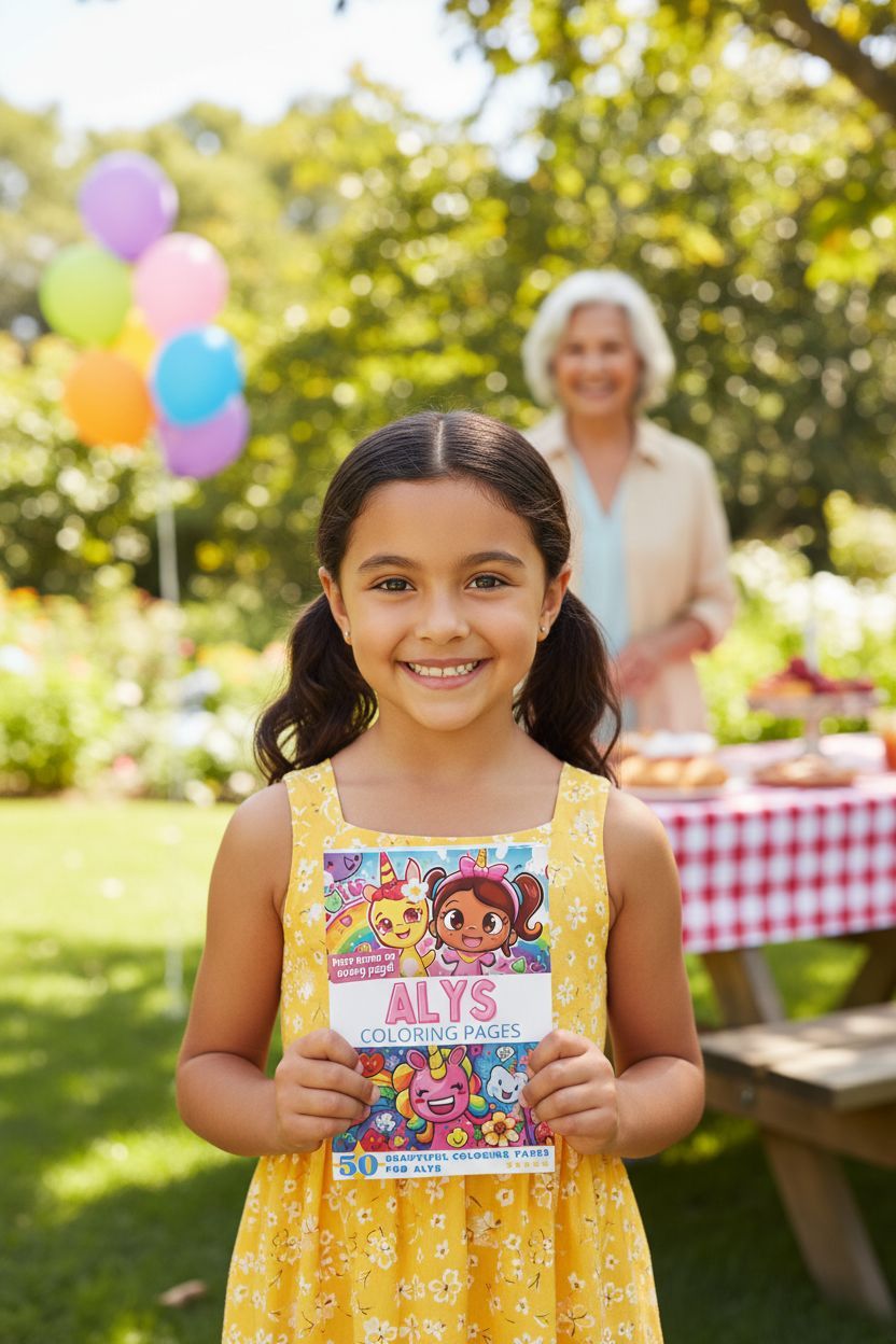 Alys coloring book in use