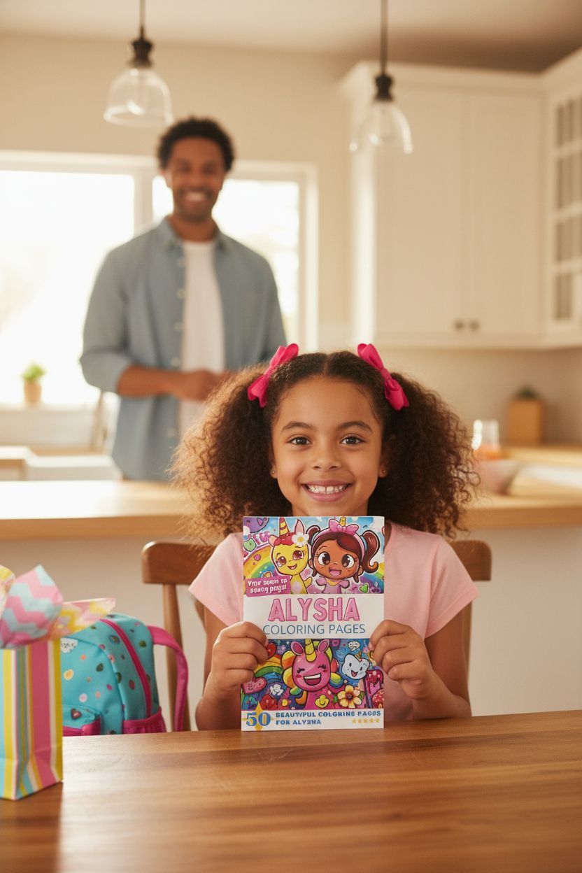 Alysha coloring book in use