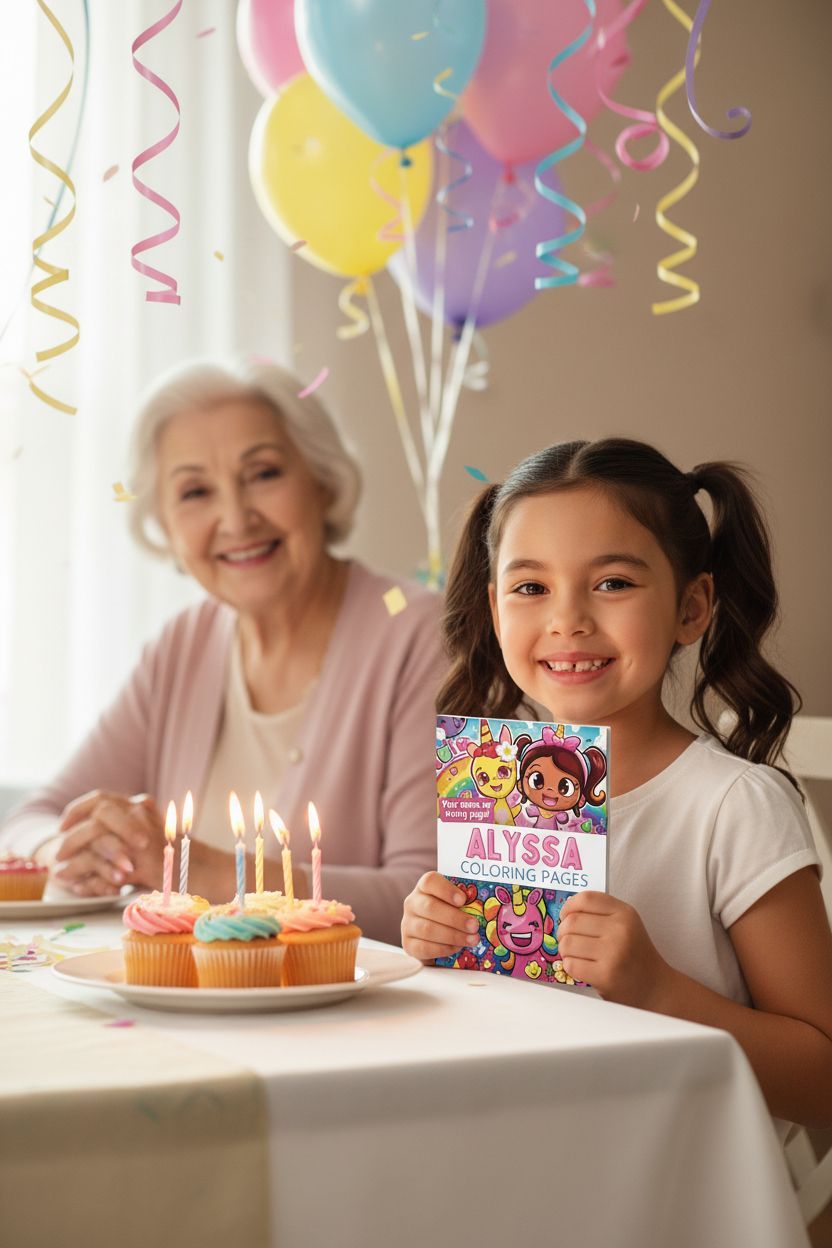 Alyssa coloring book in use