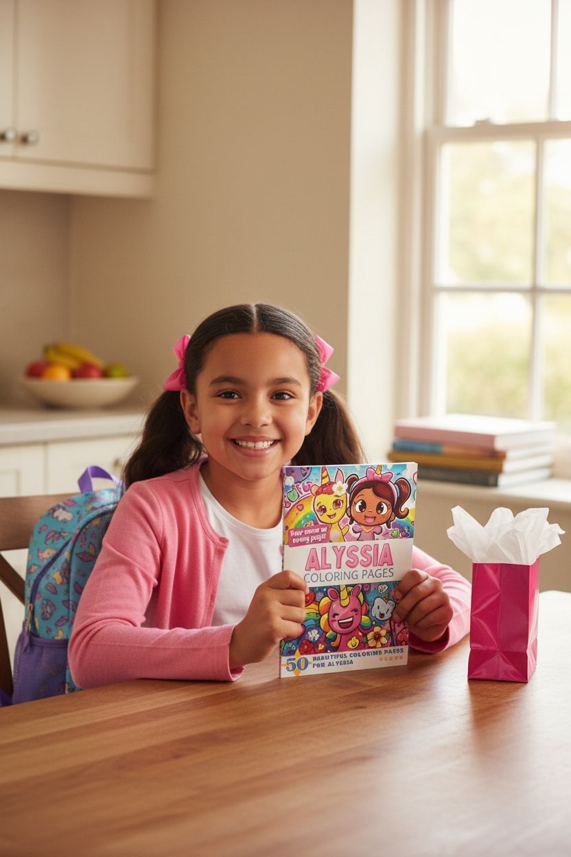 Alyssia coloring book in use