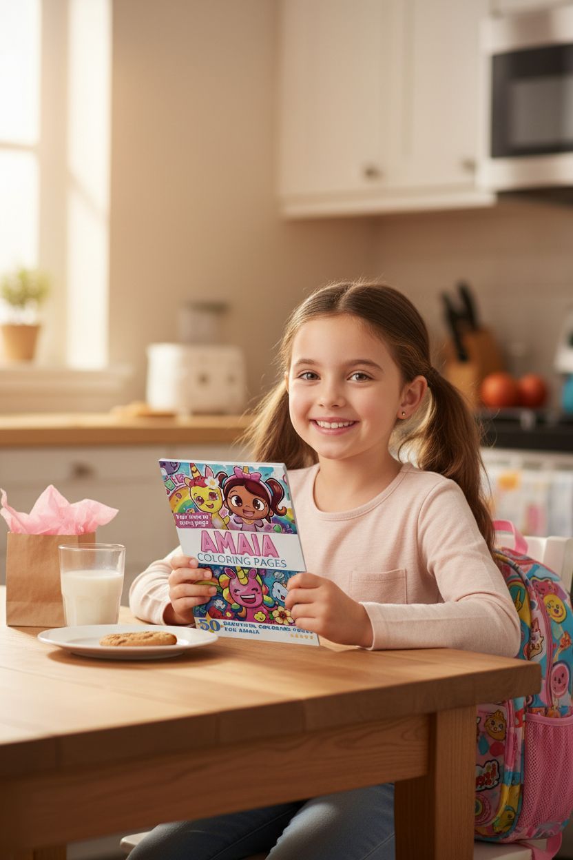 Amaia coloring book in use