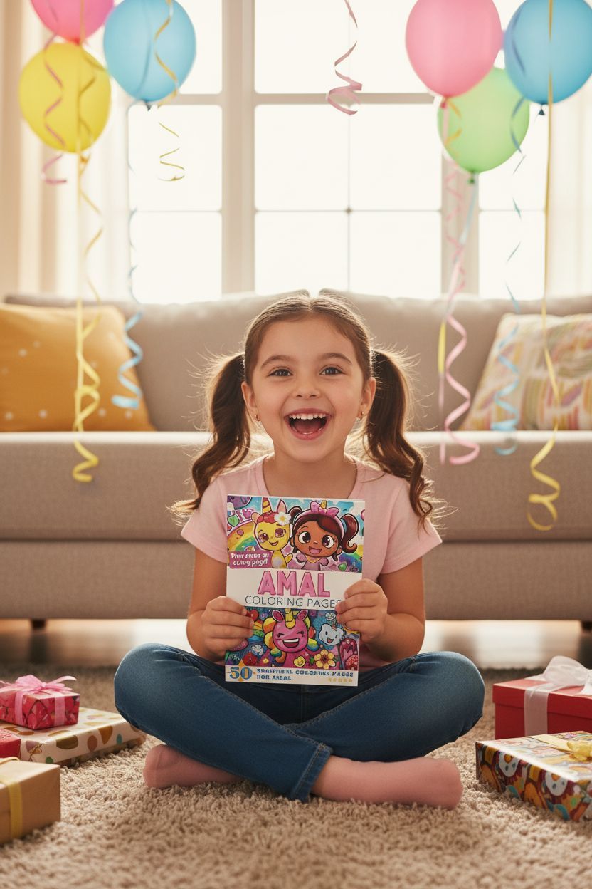 Amal coloring book in use