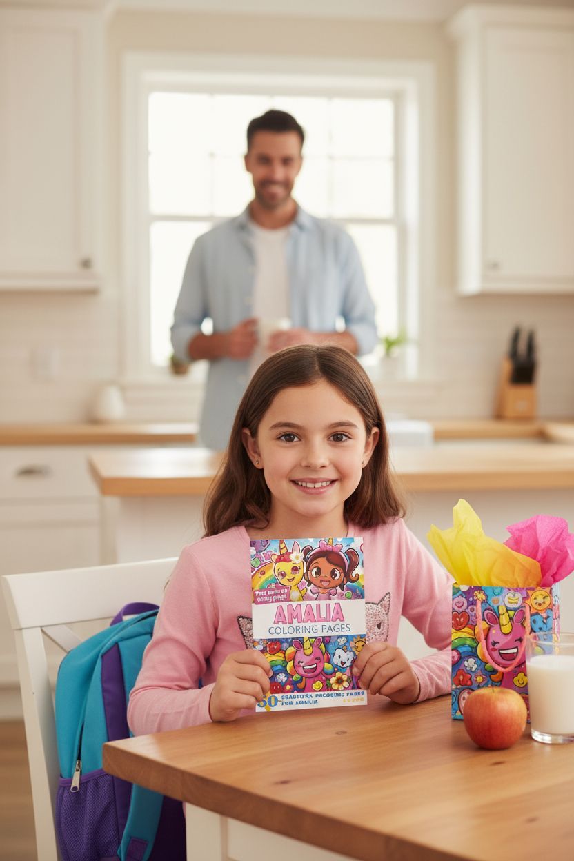 Amalia coloring book in use