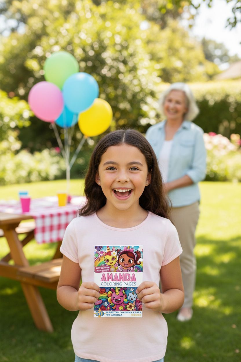 Amanda coloring book in use