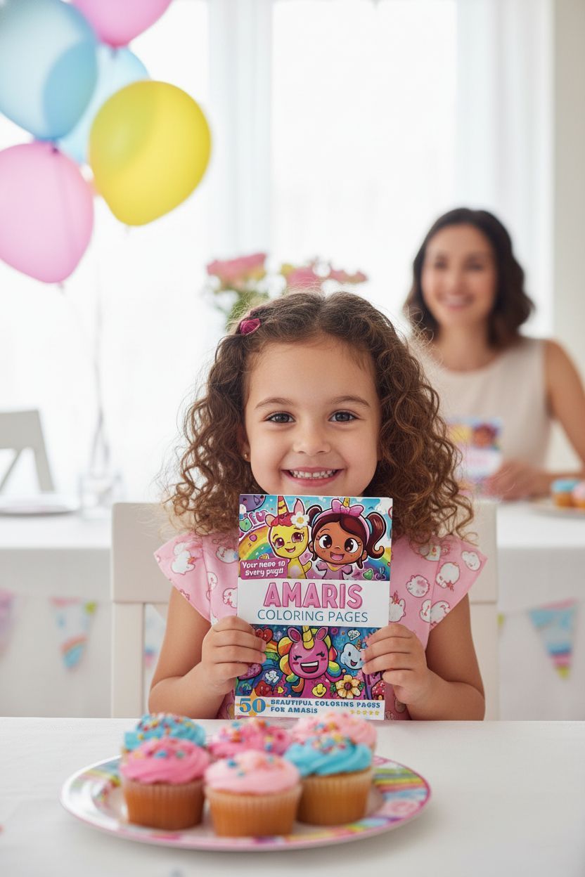 Amaris coloring book in use