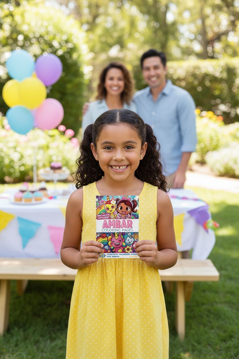 Ambar coloring book in use