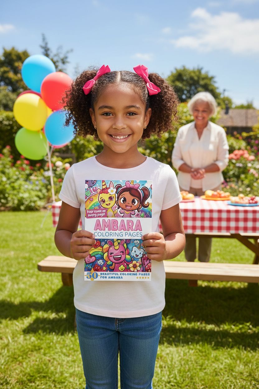 Ambara coloring book in use