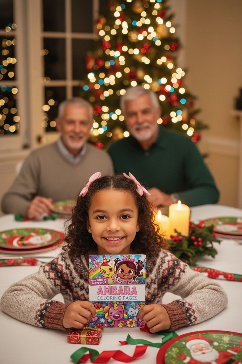 Ambara Christmas coloring pages gift