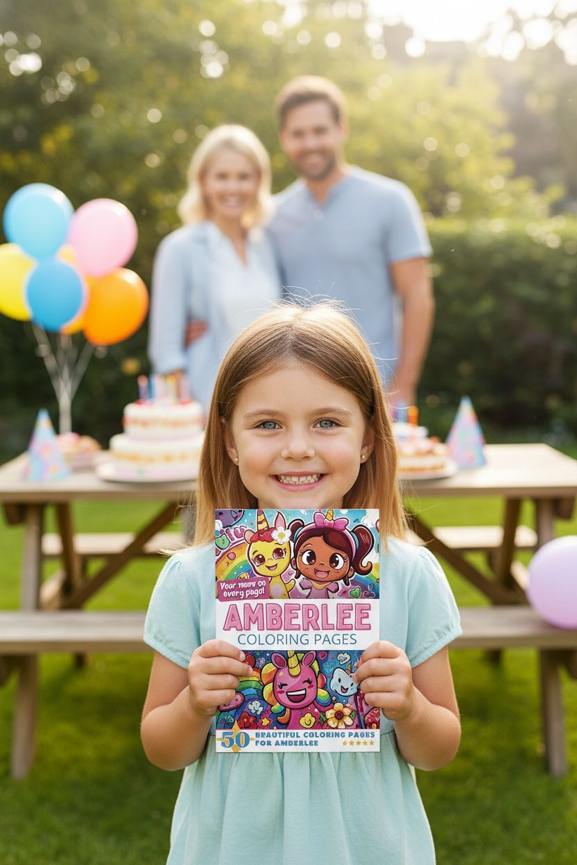 Amberlee coloring book in use