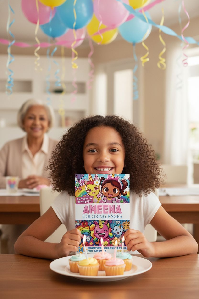 Ameena coloring book in use