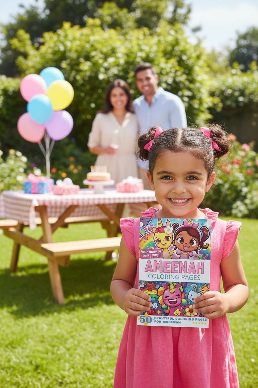 Ameenah coloring book in use