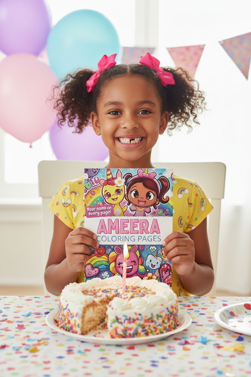 Ameera coloring book in use