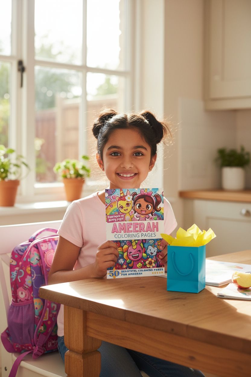 Ameerah coloring book in use