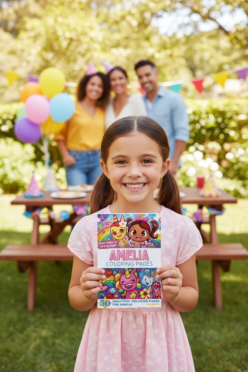 Amelia coloring book in use