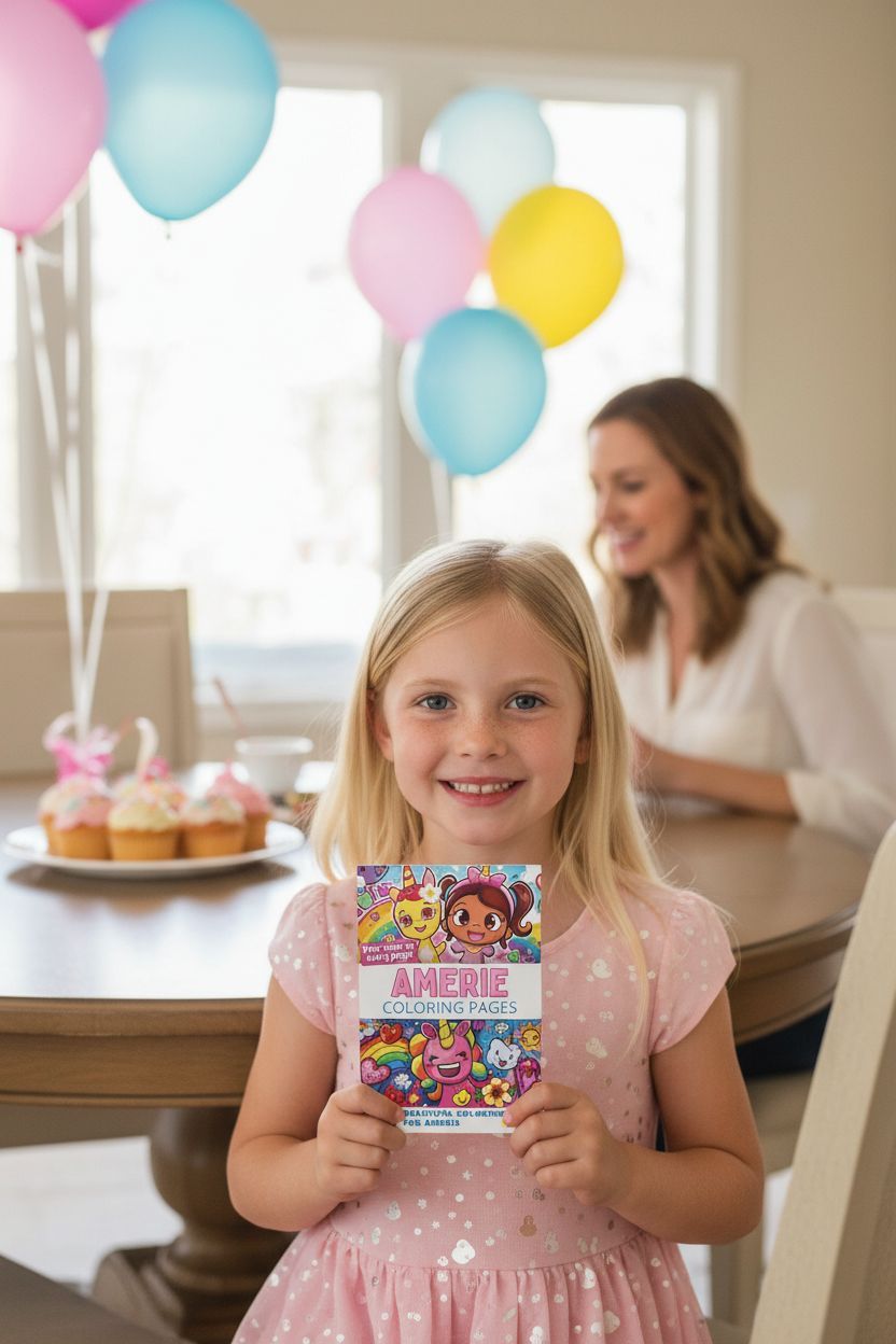 Amerie coloring book in use