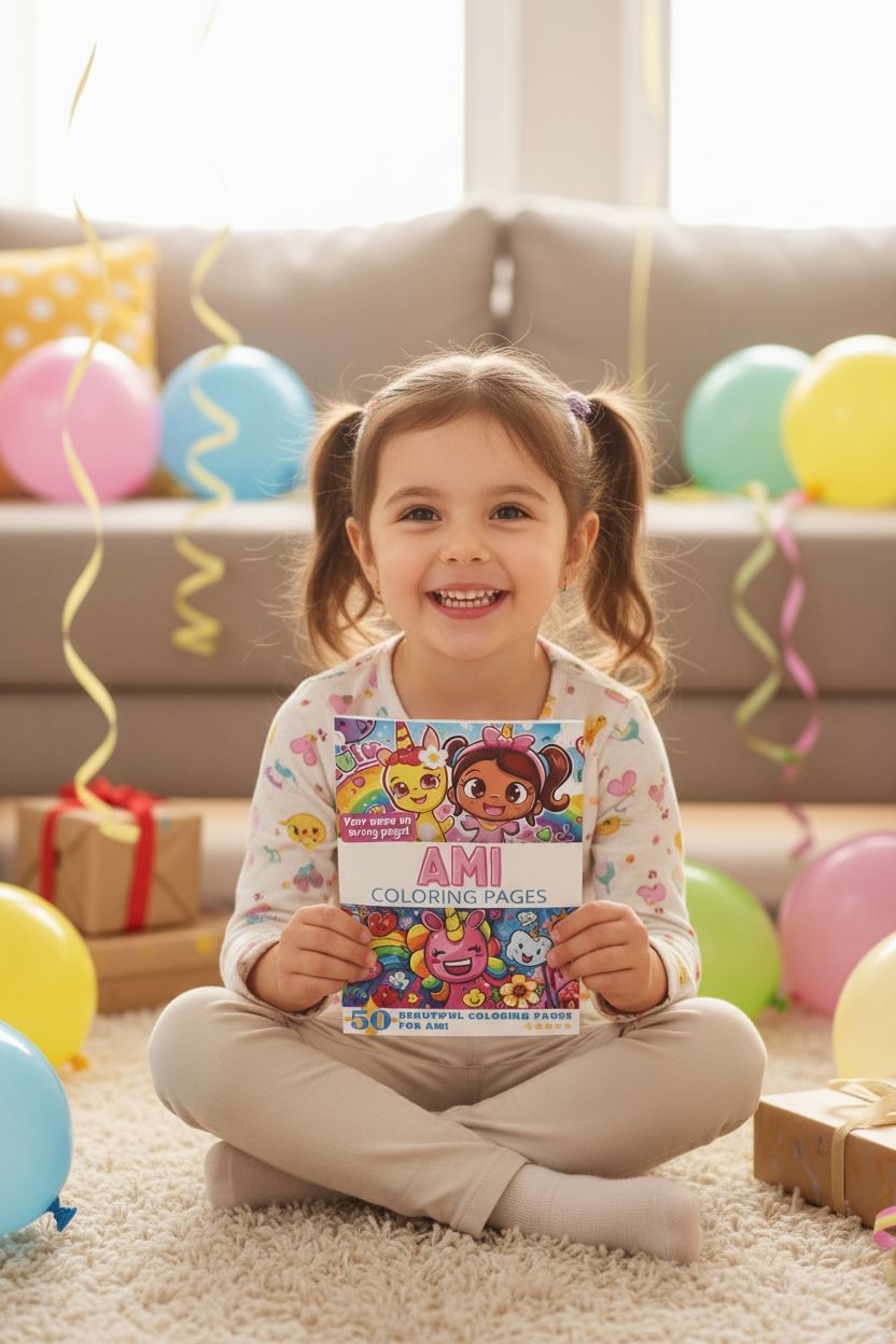 Ami coloring book in use