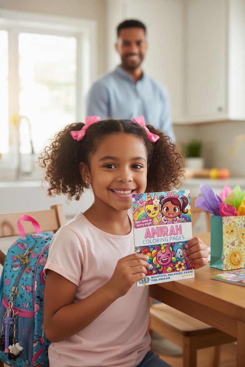 Amirah coloring book in use